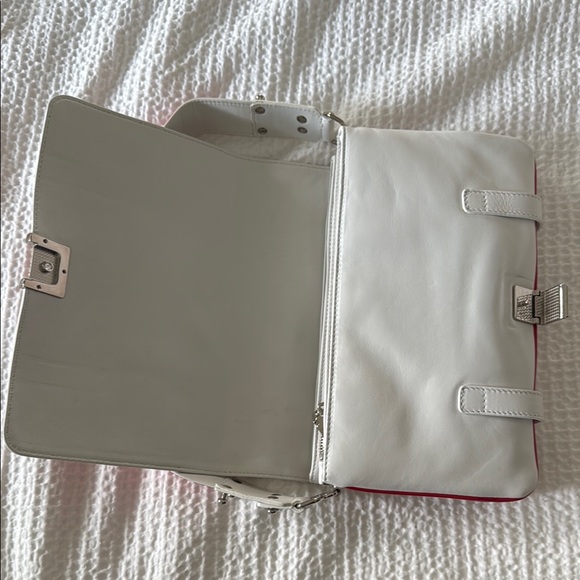 Versace Red and White Geometric Crossbody Bag - Picture 13 of 16